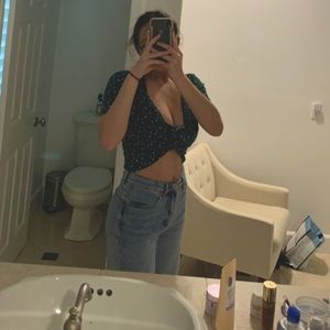 COTTON ON wide leg blue jeans